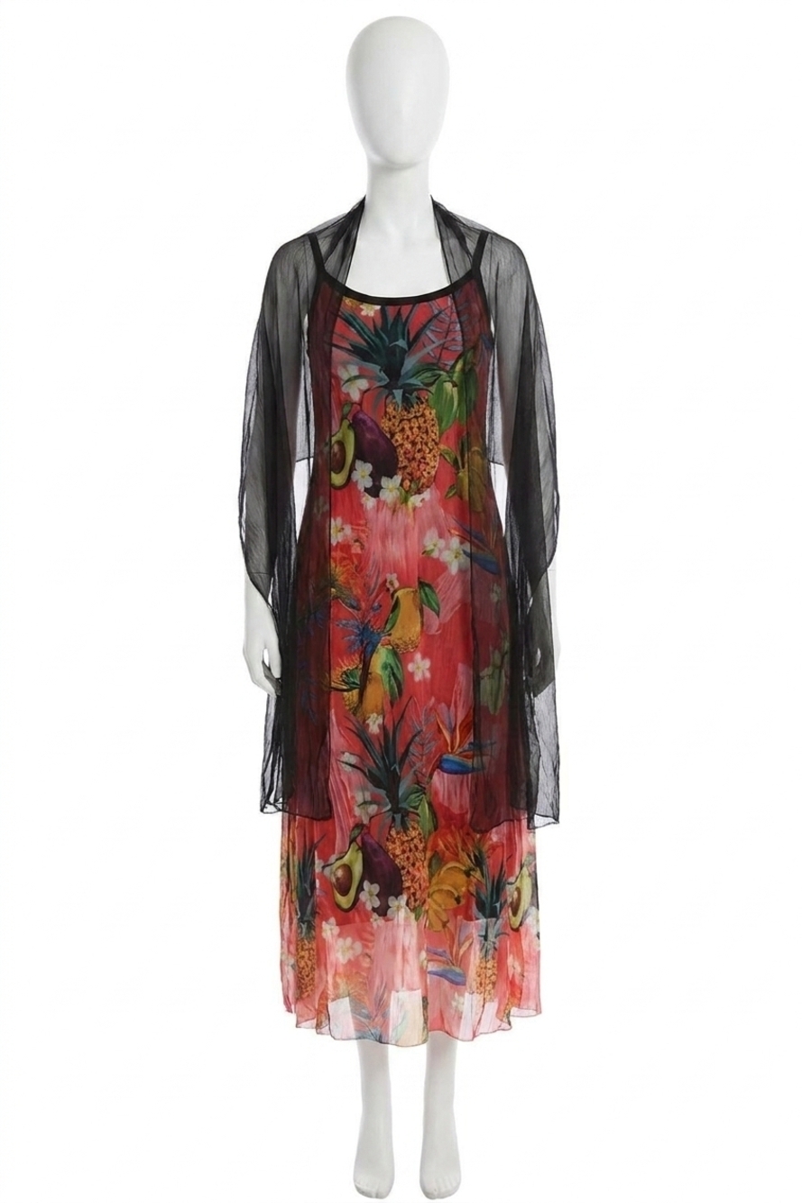NEW ANGEL hawaiian escape maxi dress in black
